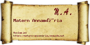 Matern Annamária névjegykártya